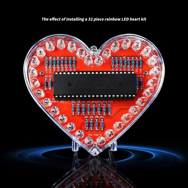 Beginner Friendly Soldering Practice Set With Heart PCB Flashing LED Lights And Detailed Assembly Guide For Welding