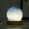 With Wooden Stand 80MM LED Night Light Luminous Glass Sphere Crystal Ball  Bedroom