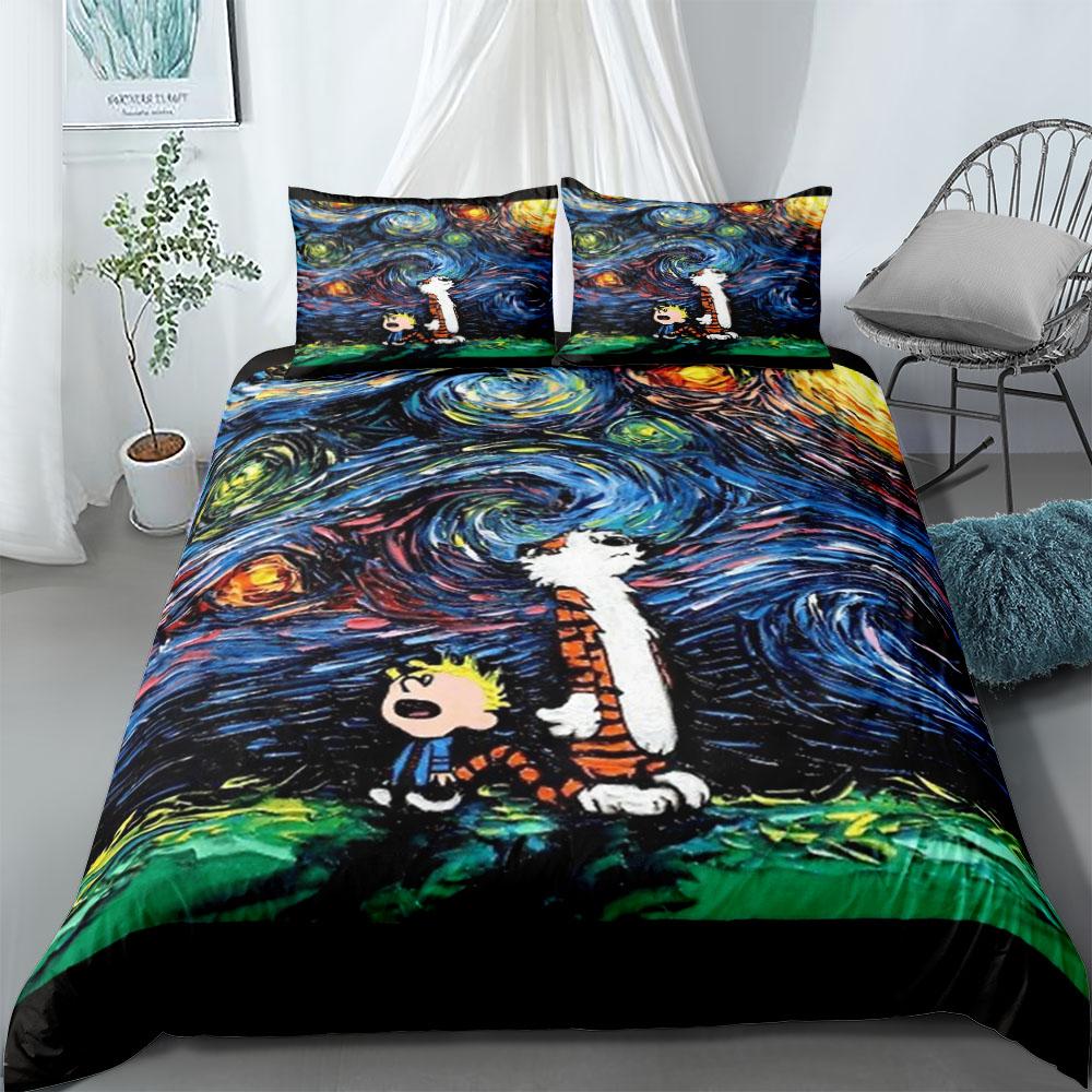Calvin and Hobbes Duvet Cover Set EU Single Double King US Twin Full Queen Size  Bedclothes