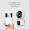 5G Dual-Lens Panoramic WiFi Surveillance Camera with Rotating HD Monitor