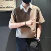 Men S Summer Contrast Collar Short Sleeve Loose Fit Polo Shirt