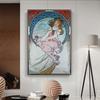 Alphonse Mucha Elegant Women's Oil Painting Wall Art Posters and Printmaking Art Oil Painting Living Room