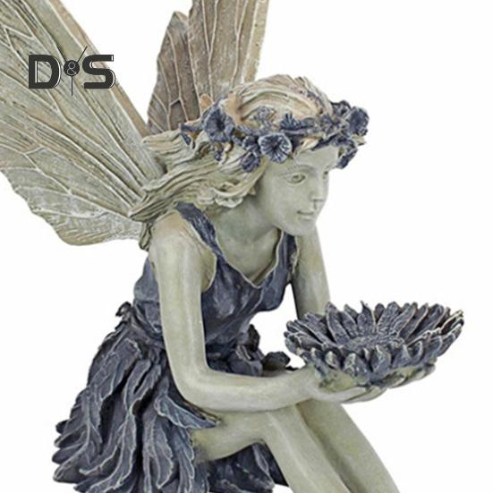 Bahçe Kuş Yemliği Reçine Heykel Açık Hava Veranda Bahçe Çim Serbest Ayaklı Peri Ağaç Evi Hayvan Heykeli Süs Kuş Banyoları Kase Sulama Besleme