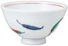 White Porcelain Chili Pepper Design Lightweight Rice Bowl X 11 X Rice Bowl Setomonohonpo [11 6.5cm]