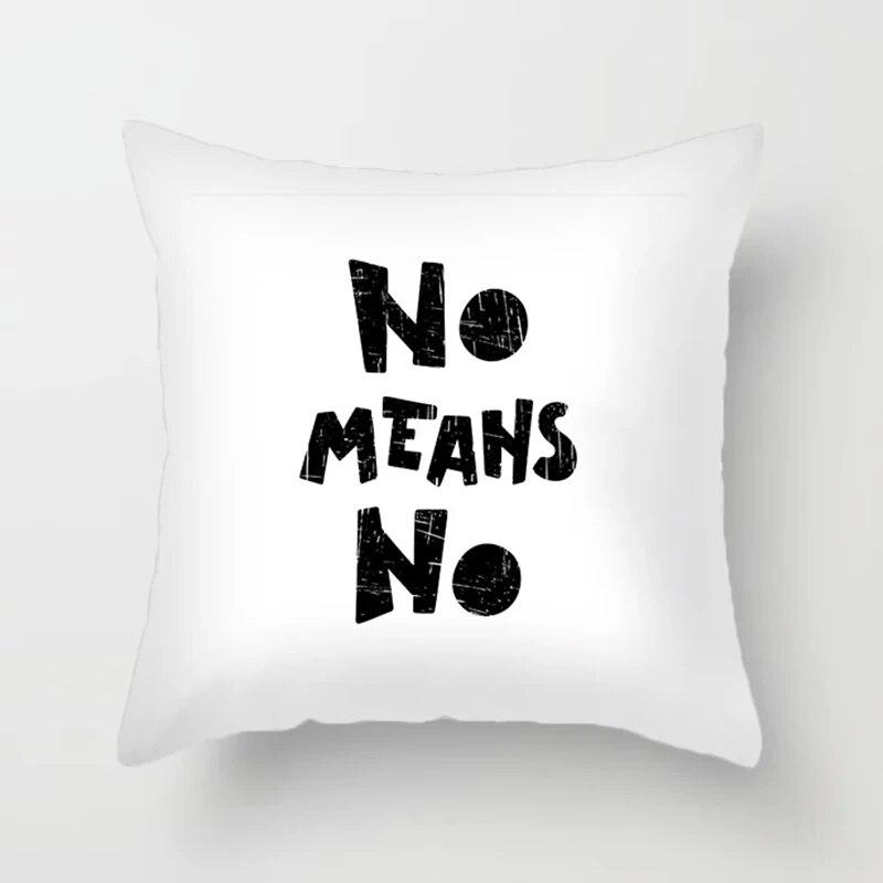 Black Pillowcase Printed  Bedroom Living Room Sofa Cushion Cover