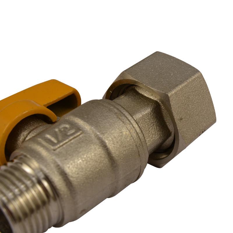 Brass Quick Connect Gas Ball Valve, 4/6-Point Male/Female Thread for Natural Gas and Water Heaters
