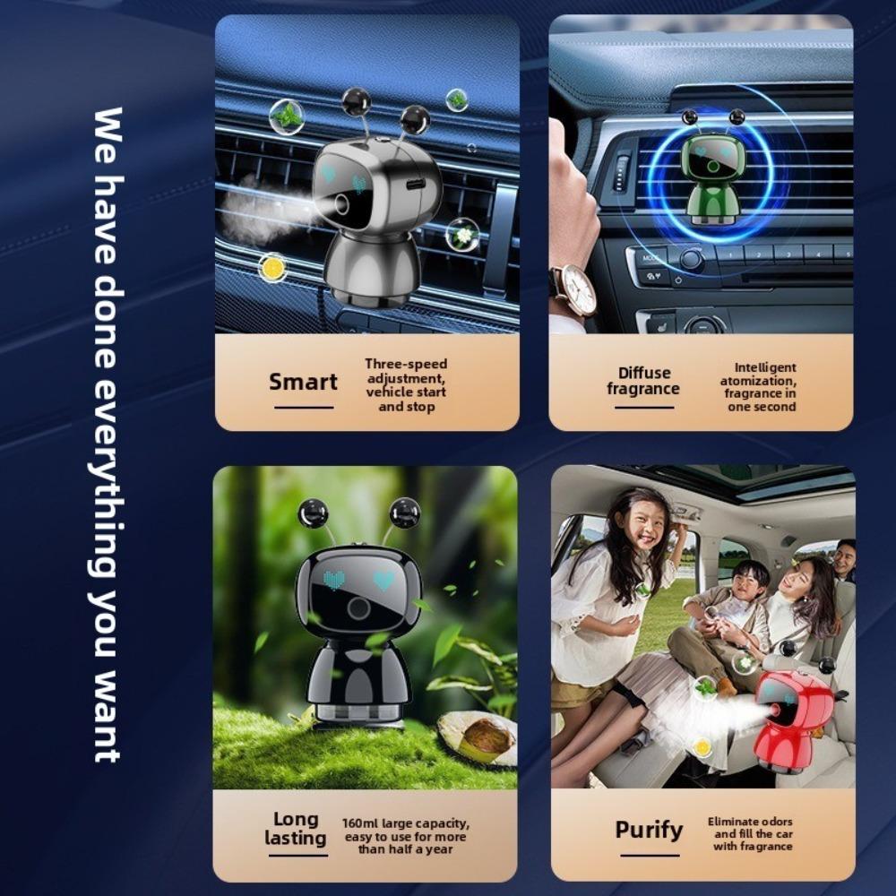 Akıllı Robot Sprey Aroma Difüzörü, Otomatik Açma/Kapama Araç Hava Çıkış Kokusu, Lüks Koku Giderici