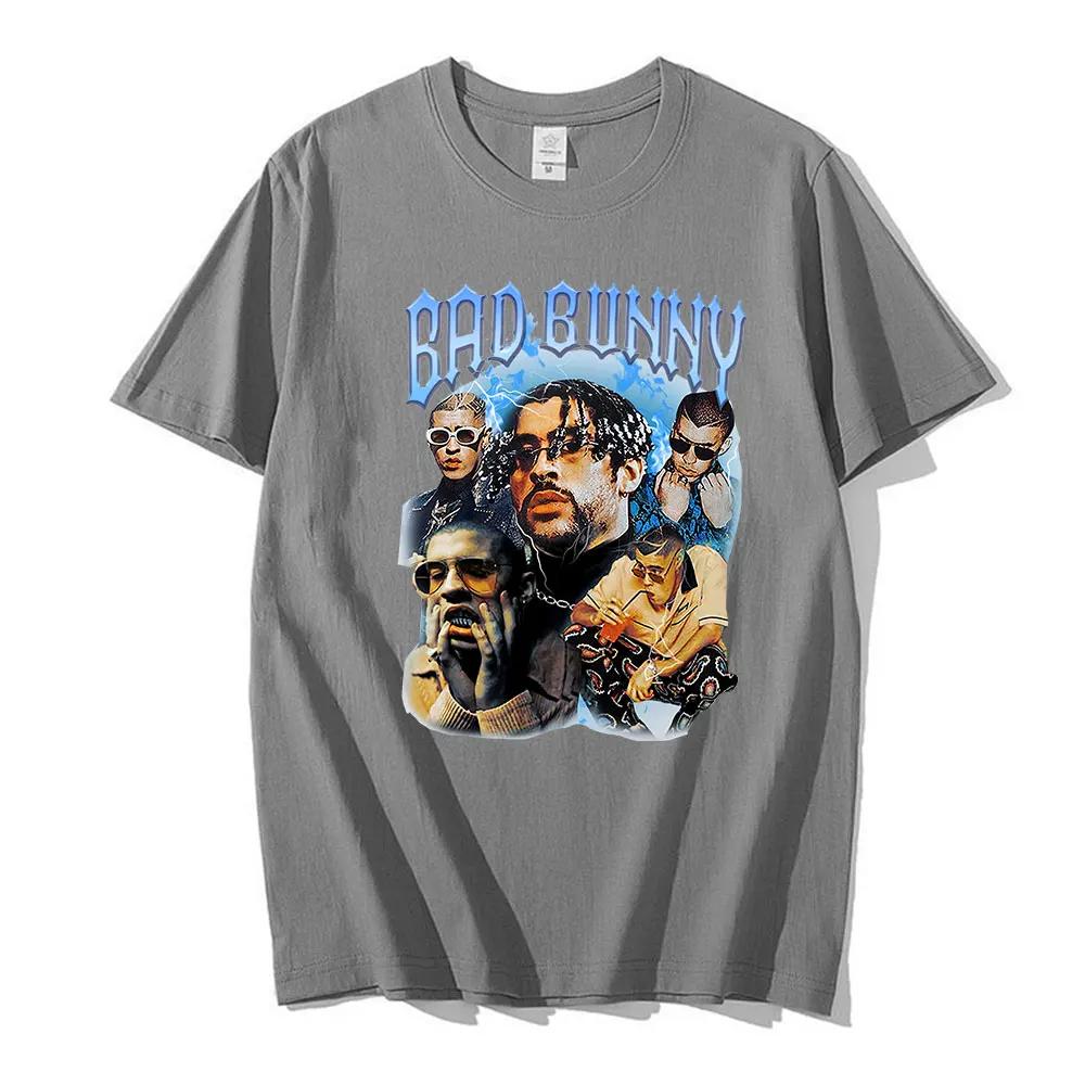 Bad Bunny Men T Shirts Summer Short Sleeve T-Shirts Cotton Plus Size Oversize Tee Shirt Women Men Graphic T Shirts