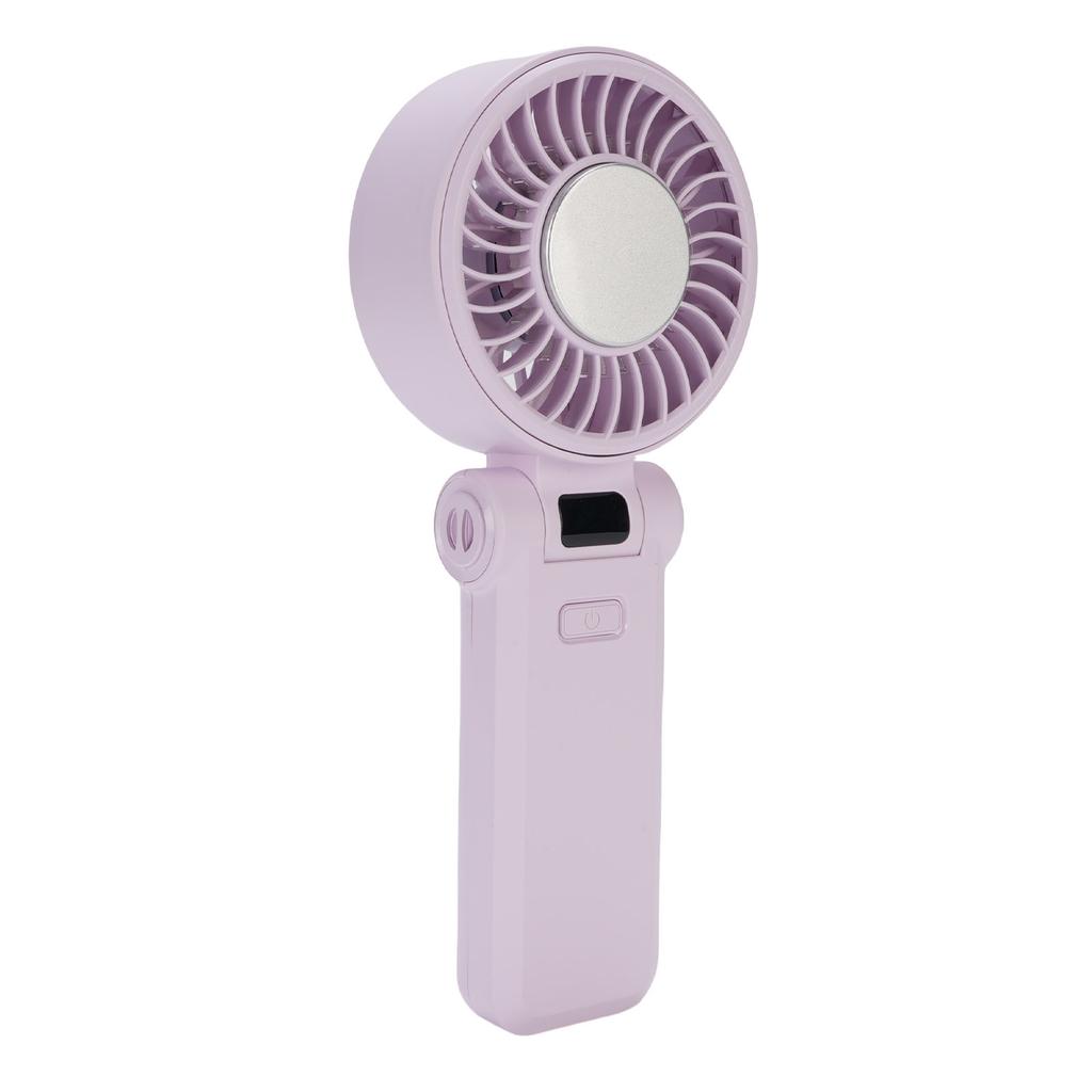Foldable Handheld Fan 5 Speed Digital Display Quiet   Lasting Running   Fan with Lanyard for Daily Use Outdoor
