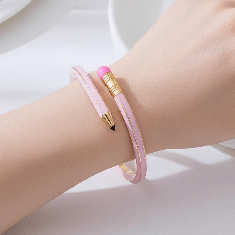 Unik blyantarmbånd Skinnende glitter Mote mansjettarmbånd Gave Kryss Emaljearmbånd Festival