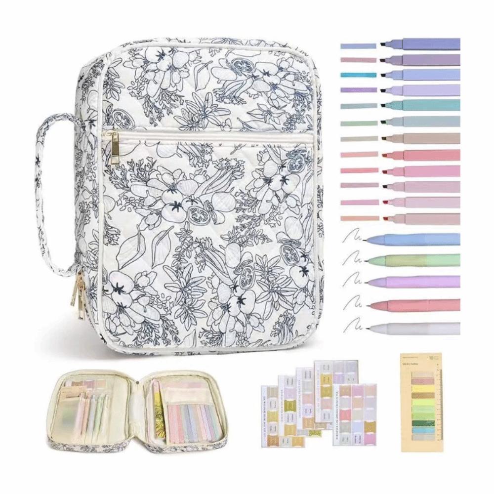 Zipper Pocket Bible Cover Bag Floral Design Storage Bags New Bible Cover Case  Prayer