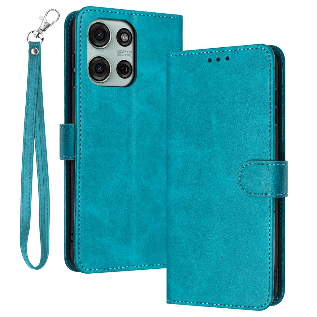 For Motorola Moto G75 5G Case Flip Stand PU Leather Wallet Phone Cover Calf Texture