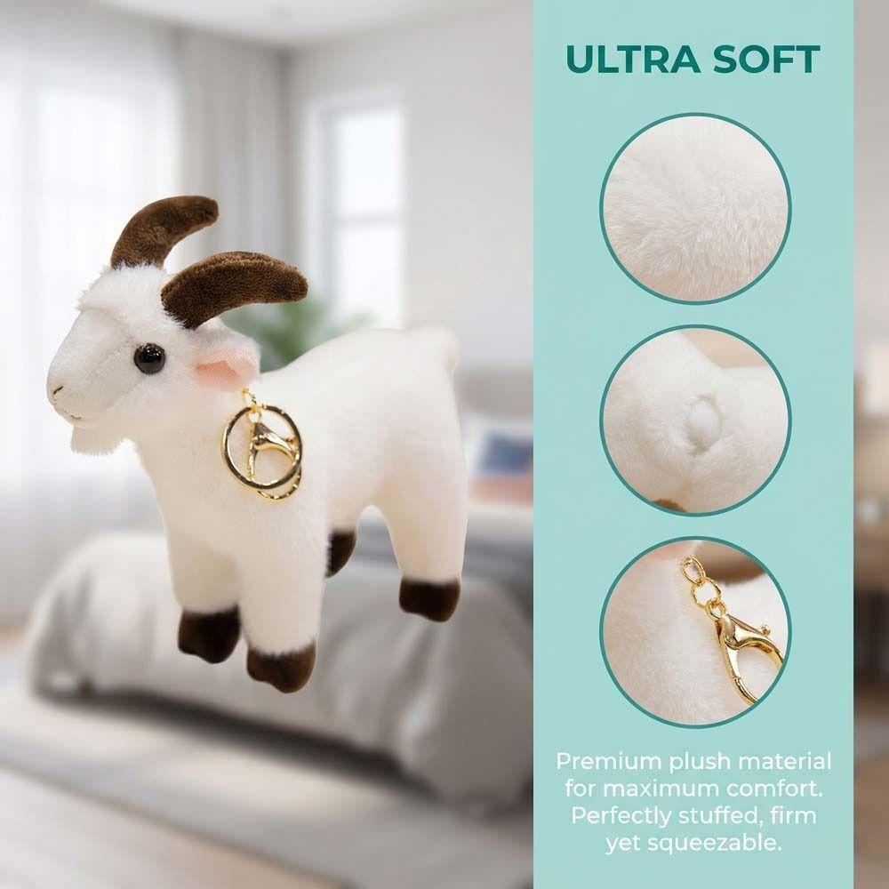 Roztomilý Mini Živý Přívěsek Kozy Měkká Plyšová Panenka Kozy Cool Klíčenka