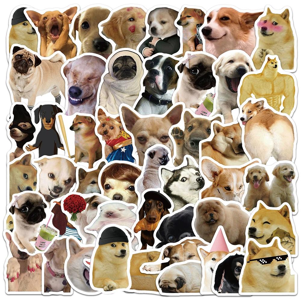 10/30/50pcs Funny MEME Dog Graffiti Stickers Cute Animal Decoration Decals for Motorcycle Luggage Guitar Waterproof DIY Sticker