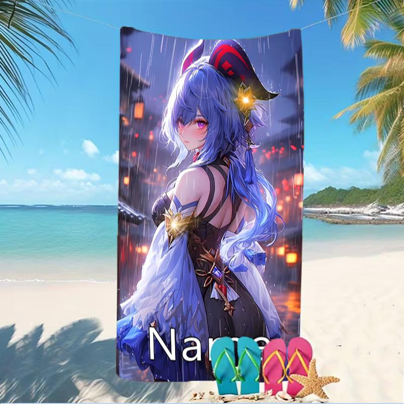 Customizable Personalized Beach Towels Genshin Impact Characters Themed designs.Suitable for the Beach, Yoga, Sports;ideal As Beach Accessories