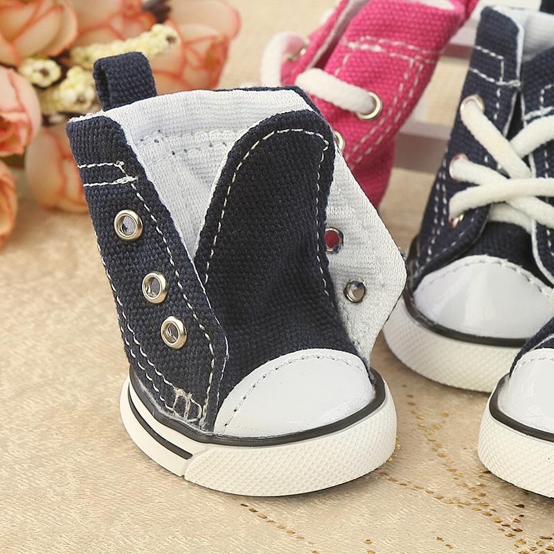 Pet Dog Shoes Denim Canvas Sneaker Puppy Sporty Cloth Shoes Pink Blue Pet Dog Boots Lovely Shoes for Small Dogs