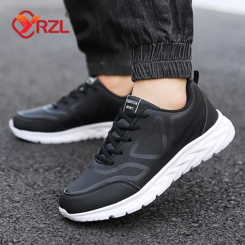 YRZL Herren Vulkanisierte Schuhe Schwarz Wasserdicht Sportlich Herren Sneaker Abriebfest Herren Walking Sportschuhe Bequeme Herrenschuhe