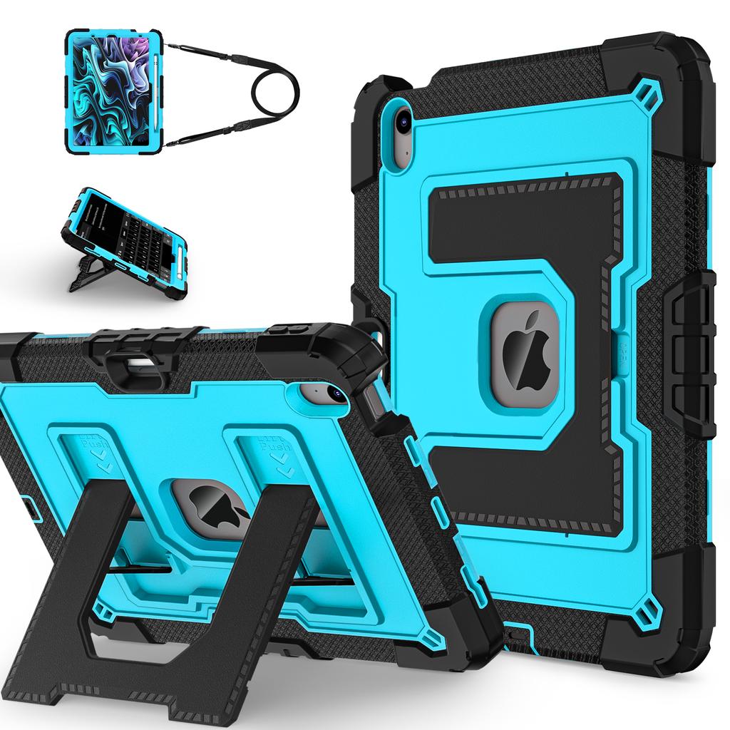 Larger Stand Case Universal for IPad Air 11 2025 M3 2024 M2 Air 4 5 10.9" 3-Layers Protection Hybrid Cover with Shoulder Strap