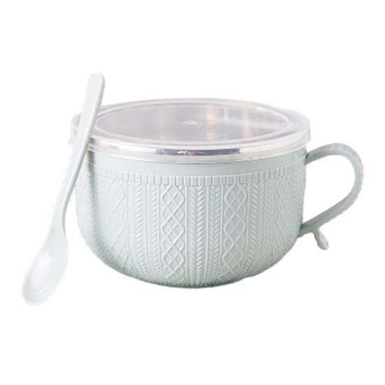 Microwave Ramen Bowl with Handles Stainless Steel Lunch Box Insulated Food Container for Noodles & Soup Large Capacity Bento Tumbler