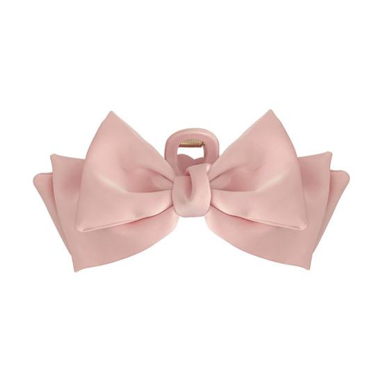 Women Hair Claw Satin Bow Decor Anti-Slip Design Hair Clip Back Head Shark Hair