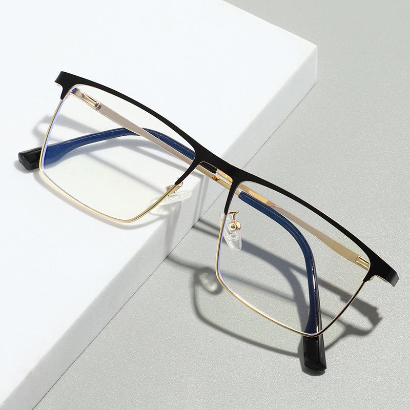 Men's Ultra-Light Blue Light Blocking Glasses with Color-Changing, Full-Frame Flat Lenses – Compatible with Migraine and Myopia Lenses.