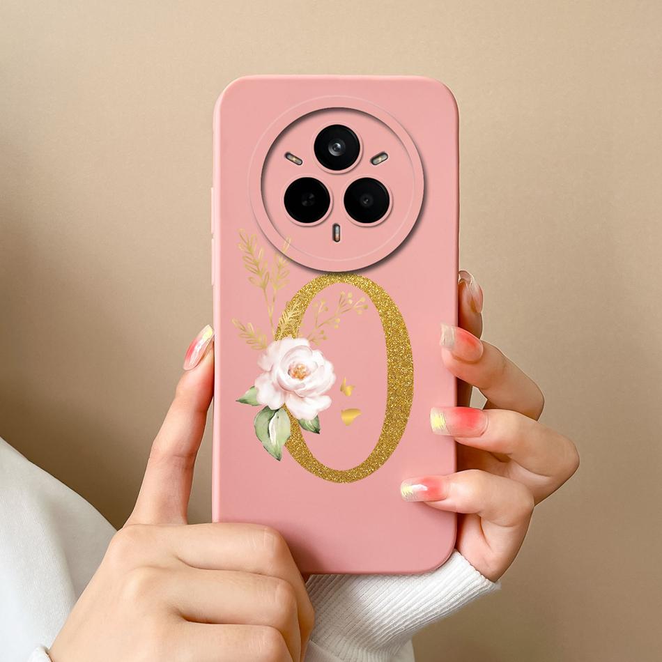 For Realme 14 Pro Plus Case Simple Letters Cover Soft Premium Liquid Silicone Funda Anti Drop Full Protection Phone Back Housing