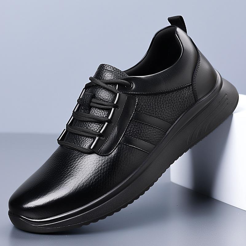 Men's shoes autumn and winter first-layer casual men's fashion breathable soft-soled casual leather shoes men