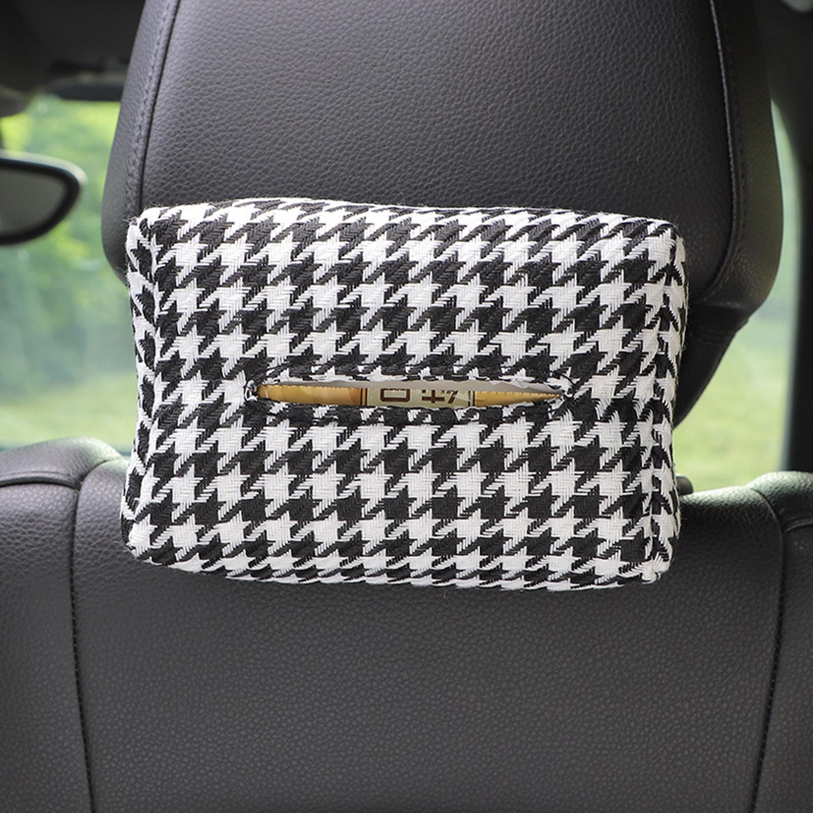 

Advanced sense thousand bird lattice car tissue box female car seat back armrest box paper box inside tissue bag universal One Size