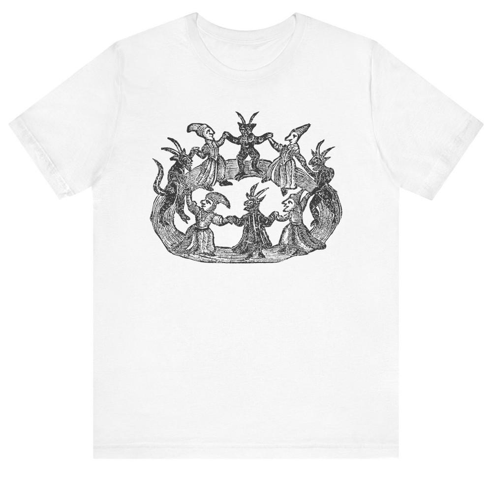 Witches and Wizards Woodcut Shirt Occult Art Black Magic Witchy Unisex Tee