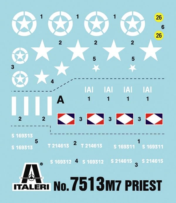 PLATZ Italeri WW2 US M7 Plastic Model Kit IT7513 1/72 Priest/Kangaroo 2-Vehicle (Tank)