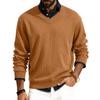 Men's V-neck long-sleeved ribbed knit pullover