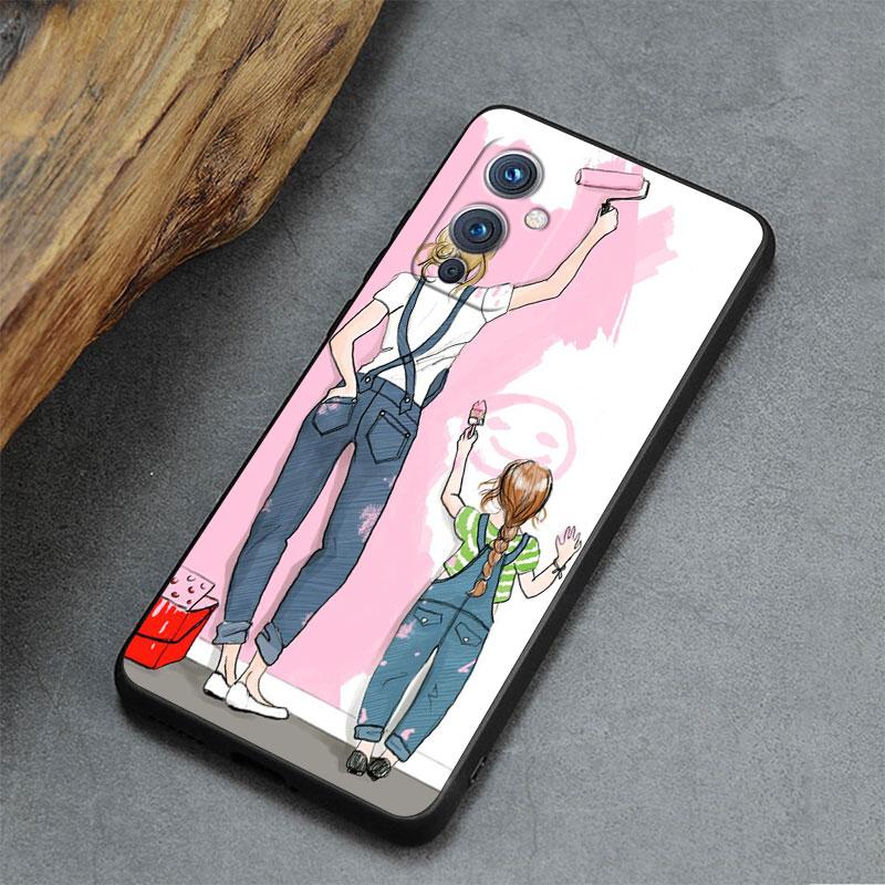 

Семейный чехол для телефона для папы, мамы и маленькой девочки для OnePlus 10 9 RT R 8 7 6 T Pro 5G Nord 2 N10 N100 CE CE2 N20 N200, черный чехол OnePlus 10 Pro 5G