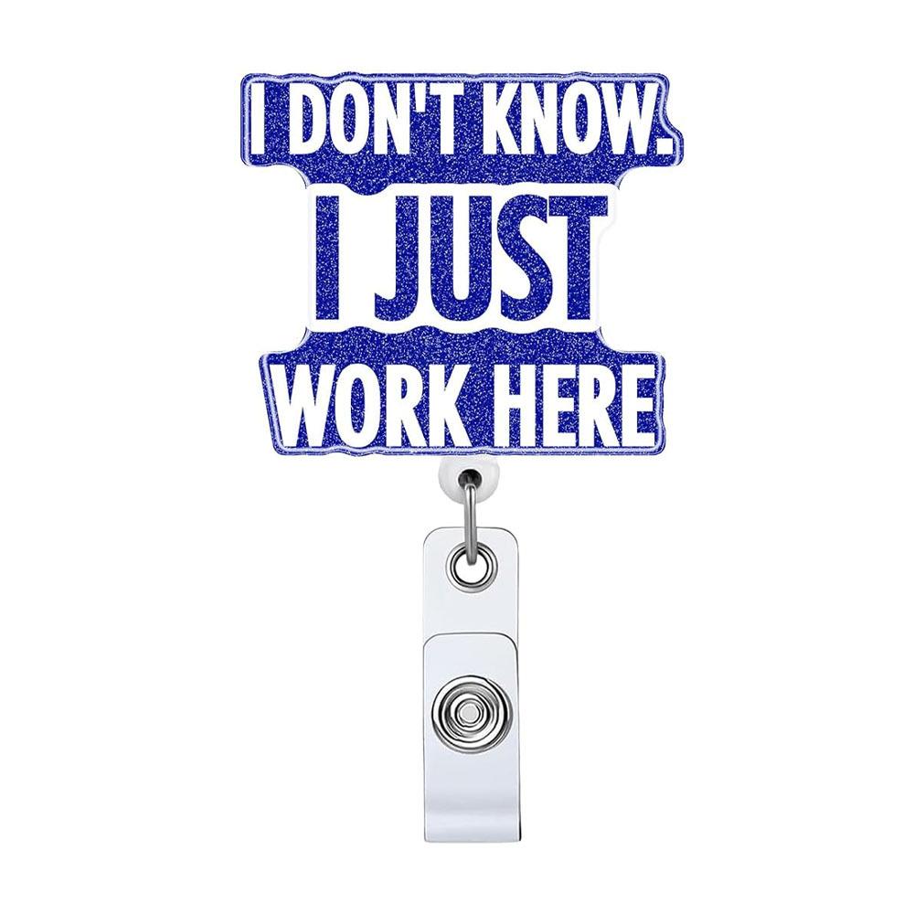 Glitter Acrylic Easy To Pull Badge Telescopic Buckle 360° Rotation Retractable Doctor Nurse Badge Reel Bottle Id Card Holder