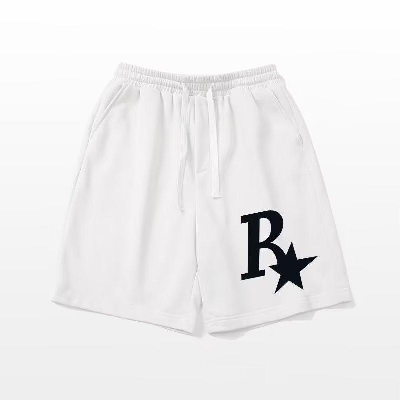 Fancy Style Studio Shorts Heren Zomer High Street Trend Vijfpuntsbroek Veelzijdig Losse Rechte Joggingbroek 8XL wit