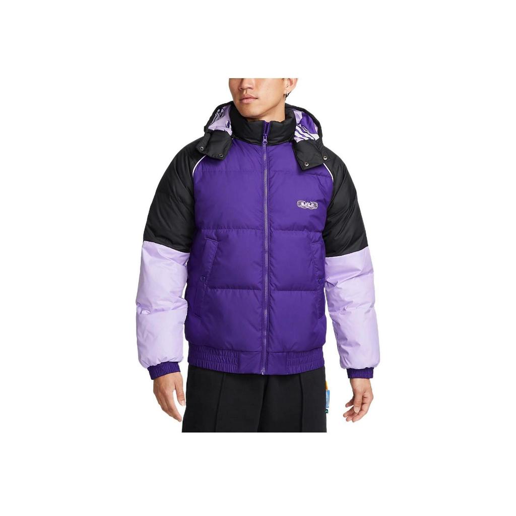 Nike LeBron Color Block Puffer Jacket Purple Black Men DQ6141-547