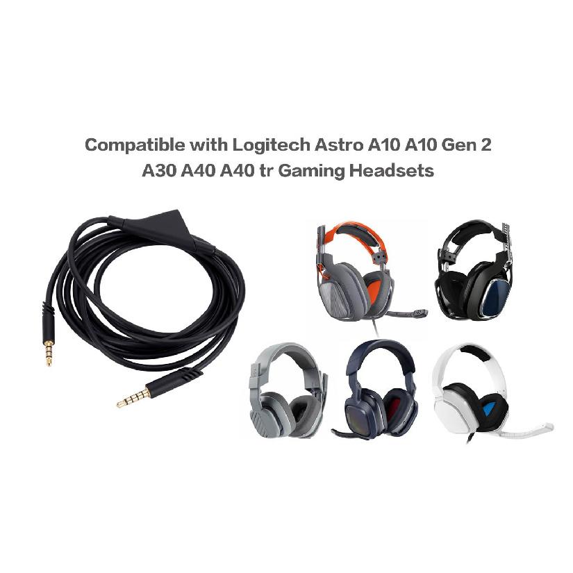 Astro A10 A10 Gen 2 A30 A40 A40 tr Replacement Cable, Compatible with Logitech Astro A10 A10 Gen 2 A30 A40 A40 tr Gaming Headsets 3.5mm Gaming