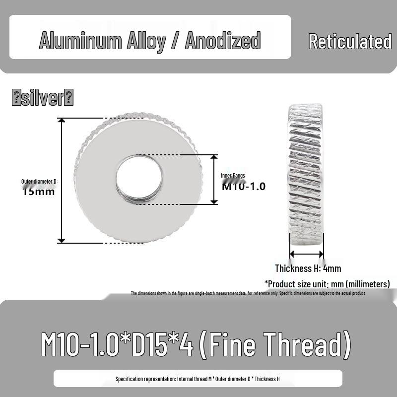 Aluminum Alloy Hand-Tightened Knurled Nut Adjustment Lock Gauge M3-M8
