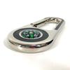 FENDI Logo compass carabiner Bag Charm Key Holder Metal Silver