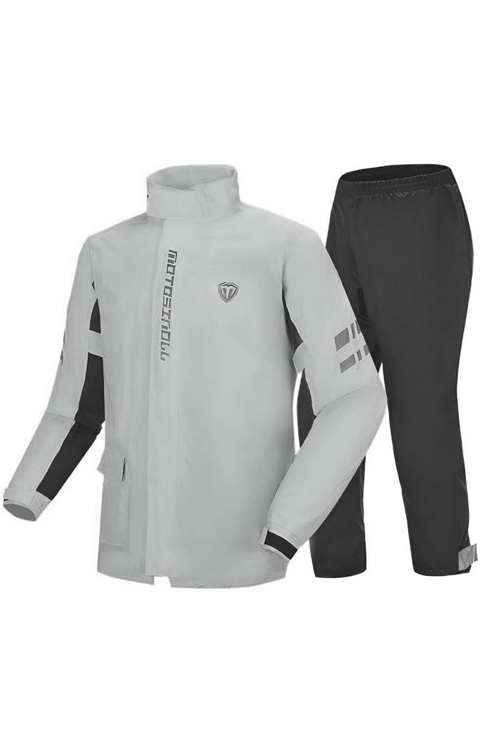Benke Lightweight and Easy to Move in Rain Suit Perfect for Motorcycle and Golf Size Set, Wear, Raincoat, (Gray, 3XL)