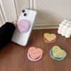 Sequin Heart Magnetic Suction Phone Airbag Holder Extendable Korean Ins Style Desktop Air Cushion Folding Disassembly