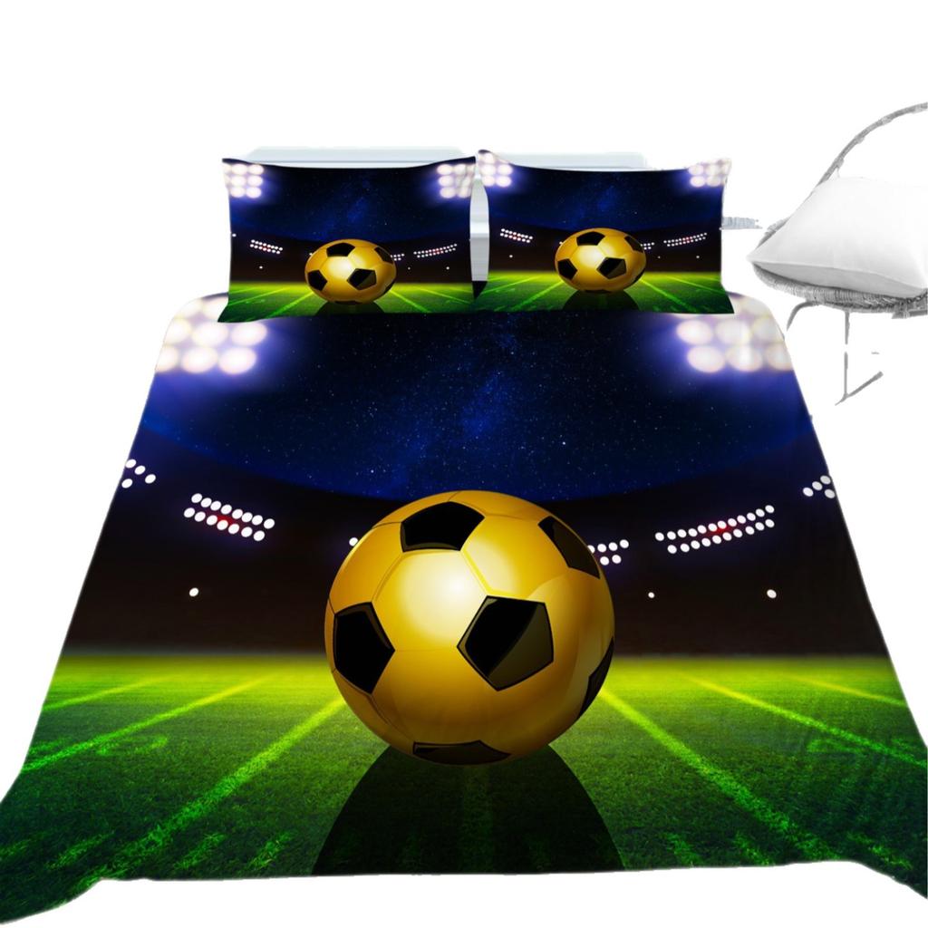 Football Series Quilt Cover Pillowcase Two Or Three-Piece Set 3D Digital Printing Polyester Sports Style