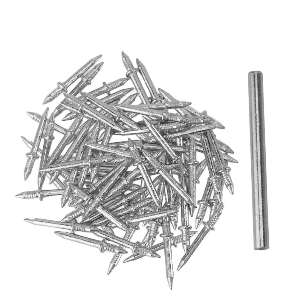 100pcs Double Skirting Thread Seamless Nail Secure Fixation Metal Double Ended Baseboard Nails