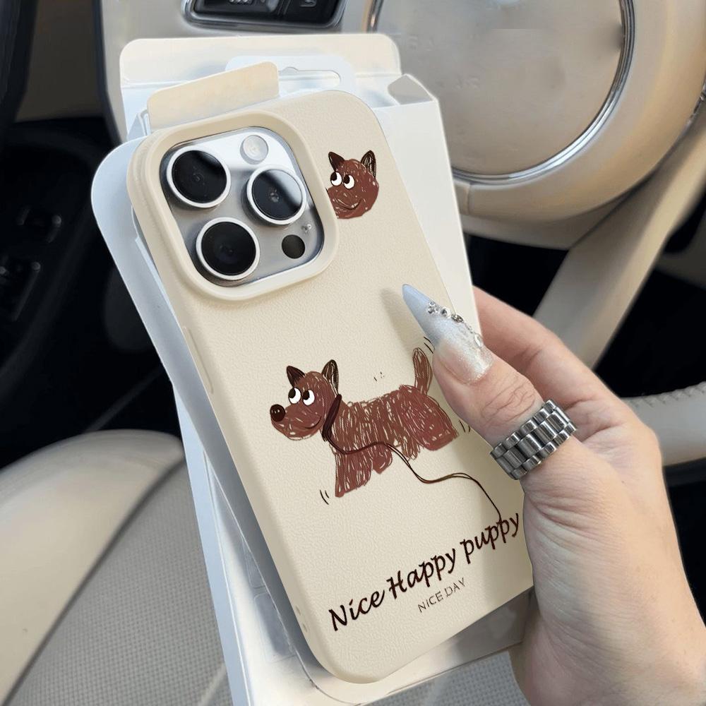 Luxury Soft Leather Phone Case For iPhone 16 Pro Max  Funda iPhone 15 13 11 14 Plus 12 16promax 15promax 13promax Cartoon Covers
