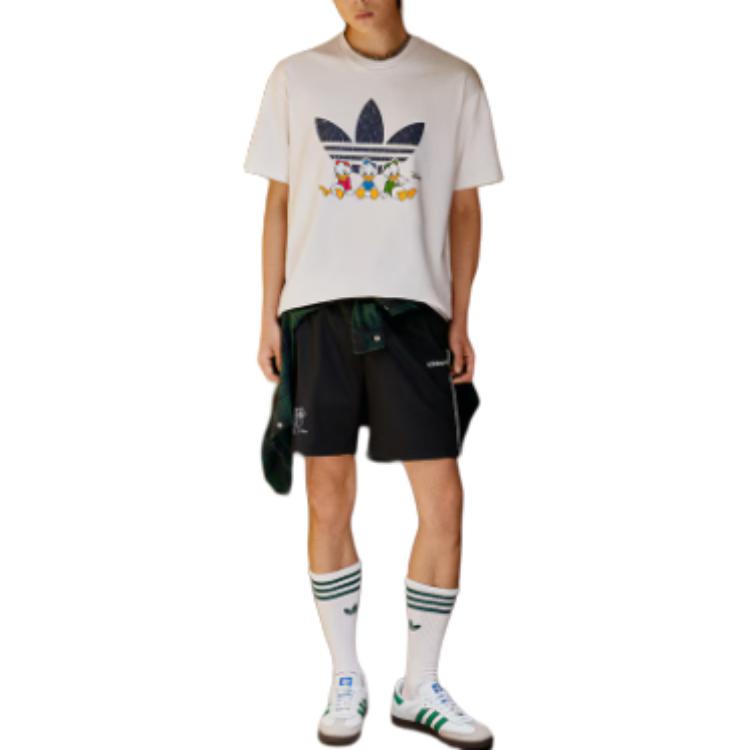 adidas Originals X Disney HDL Graphic Print Cotton T-Shirt Unisex Tops White JP1426