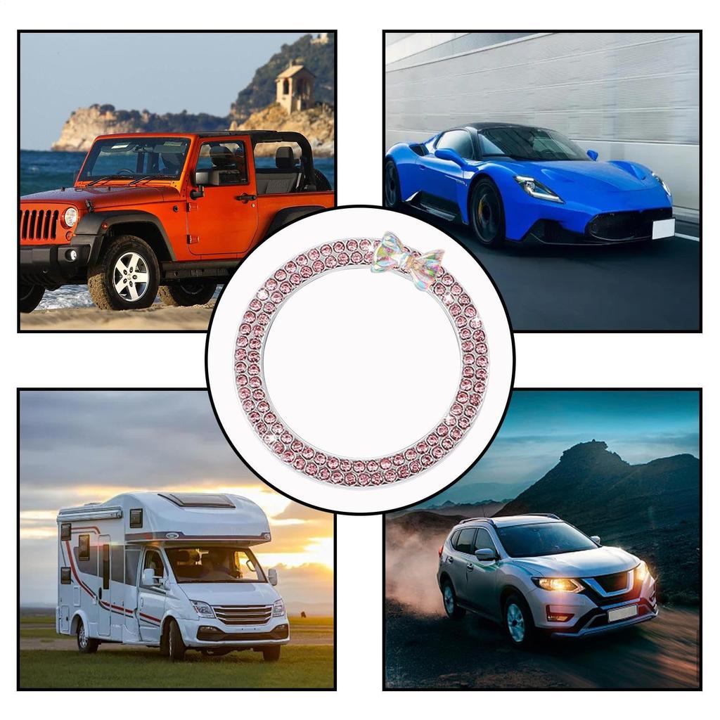 Rhinestone Car Engine Start Stop Decoration Rings, Car Push Start Button Rings - Rhinestone
