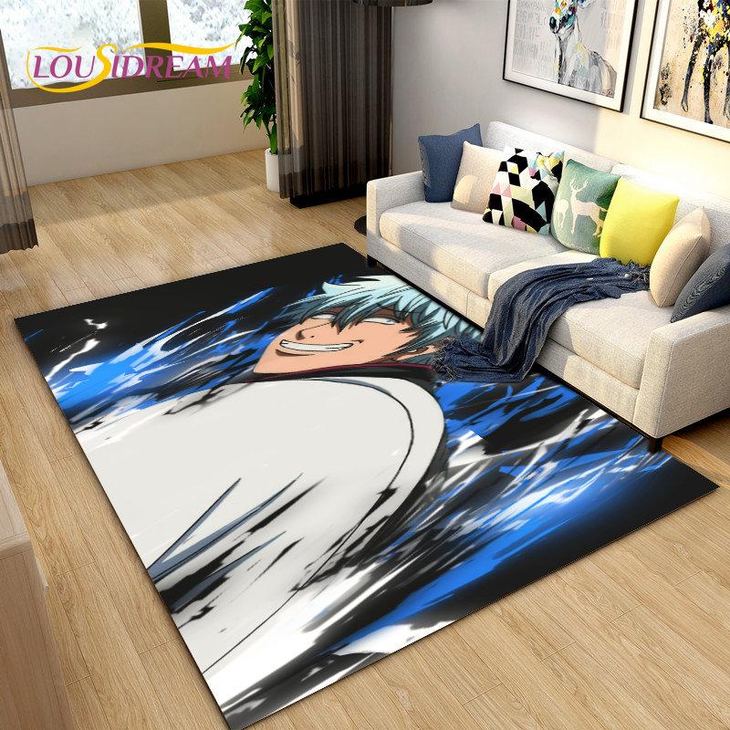 Anime Gintoki Kagura Gintama Area Rug,Carpet Rug for Living Room Bedroom Sofa Doormat Decoration, Kids Play Non-slip Floor Mat