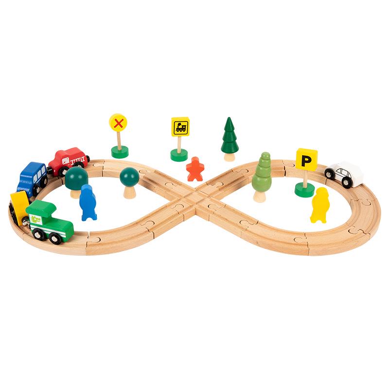 Wooden 3D Train Track Toy Set for Children