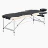 Vidaxl Foldable 3-zone Massage Table In Black and Beige Aluminum