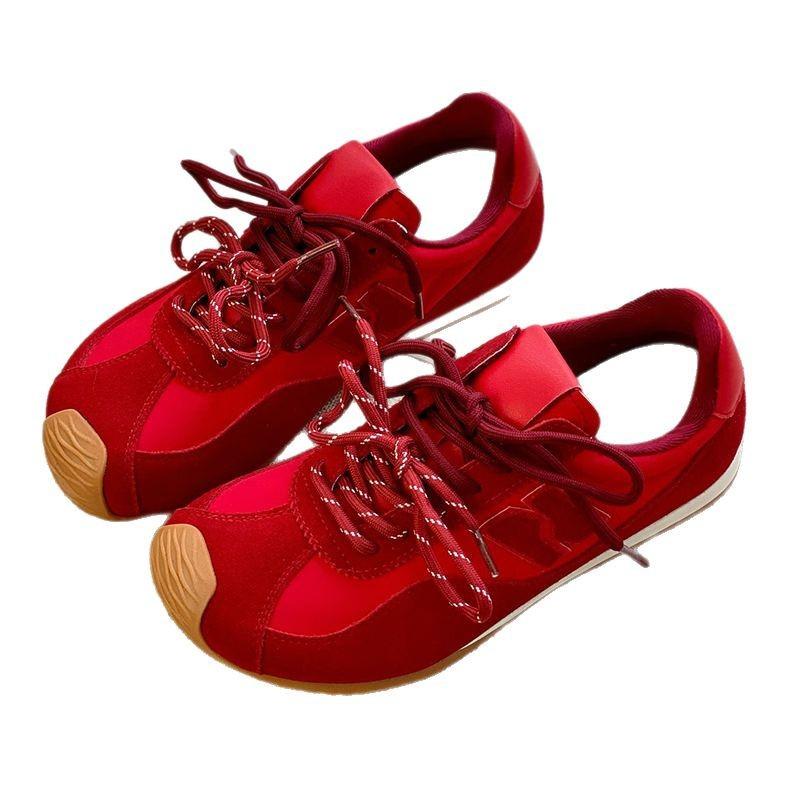 2025 Spring Soft-soled Lightweight Forrest Gump Shoes Women's New Fashion Flat-soled Sports and Leisure Shoes Versatile Retro German Training Shoes