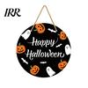 Haunted House Door Sign Halloween Hanging Sign, Wooden Front Hanger Wreath, Cute Eye-catching Ghost Welcome for Porch Wall Indoor Home Decoration
